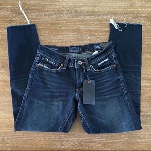 LUCKY BRAND Raw Hem Dark Denim Skinny Crop 24